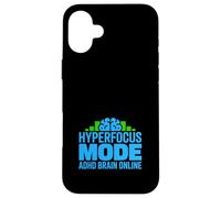 Carcasa para iPhone 16 Plus TDAH Modo Hiperenfoque TDAH Humor Neurodivergente Meme Regalo