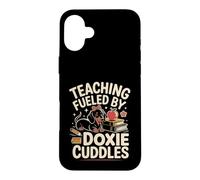 Carcasa para iPhone 16 Plus Teaching Fueled by Doxie Cuddles profe teckel Escuela