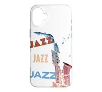 Carcasa para iPhone 16 Plus Tema de Arte Moderno de saxofón de Jazz