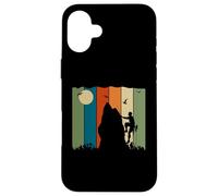 Carcasa para iPhone 16 Plus Tema Retro de Aventura de alpinista y pájaros