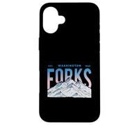 Carcasa para iPhone 16 Plus Tenedores Washington Mountain Senderismo Vintage Viajes al Aire Libre