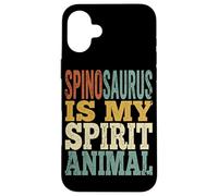 Carcasa para iPhone 16 Plus Texto Retro de Spinosaurus Is My Spirit Animal