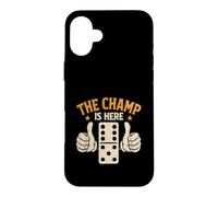Carcasa para iPhone 16 Plus The Champ Is Here Dominó King Domino Player Tile Lover