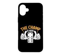 Carcasa para iPhone 16 Plus The Champ Is Here Dominó King Domino Player Tile Lover