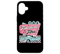 Carcasa para iPhone 16 Plus The Fifties 1950s Car Music Checkerboard Rockabilly Sock Hop