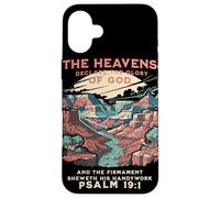 Carcasa para iPhone 16 Plus The Heavens Declare Glory of God Salmo 19:1 Vintage Hiker