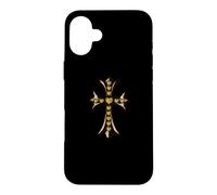 Carcasa para iPhone 16 Plus The Yellow Shine Heart Pave Diamonds Gold Cross