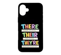 Carcasa para iPhone 16 Plus There Their They're Funny Grammar English Teacher Humor