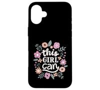 Carcasa para iPhone 16 Plus This Girl Can Cute Floral Empowerment Tipografía
