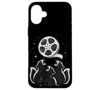 Carcasa para iPhone 16 Plus Three Skunks Howling At Movie Film Reel Moon