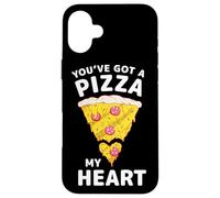 Carcasa para iPhone 16 Plus Tienes una Pizza de mi corazón, Divertida Amante del día de San Valentín