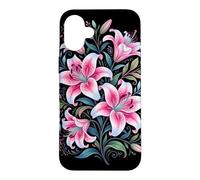 Carcasa para iPhone 16 Plus Tiger Lilies Blue White Pink Summer Spring Flowers Lily Buds