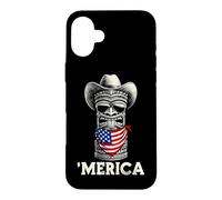 Carcasa para iPhone 16 Plus Tiki Luau Hawaiian Hawaii American Flag - Gafas de Sol de Verano