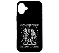 Carcasa para iPhone 16 Plus Till Death Do Us Part Esqueleto Novia Novio Pareja Coincidencia
