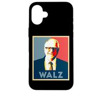 Carcasa para iPhone 16 Plus Tim Walz Portrait Pop Art Retro Vintage