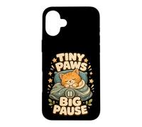 Carcasa para iPhone 16 Plus Tiny Paws Big Pause Gato Siesta Calma