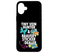 Carcasa para iPhone 16 Plus Tiny Vein Hunter Bravery Sticker Dealer Pediatric Nurse