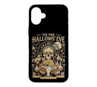 Carcasa para iPhone 16 Plus Tis The Hallows' Eve Witchy Skull Cat Oculto Halloween