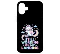 Carcasa para iPhone 16 Plus Todavía Trabajando en mi Aterrizaje Unicornio arcoíris Lindo
