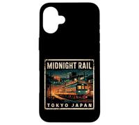 Carcasa para iPhone 16 Plus Tokio Japón Midnight Train Vintage Rail Otaku Fan Souvenir