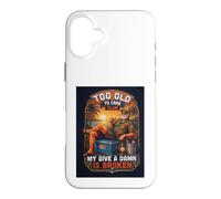 Carcasa para iPhone 16 Plus Too Old to Care Boomer Club, diseño Retro de Estilo Playero