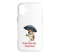 Carcasa para iPhone 16 Plus Tráelo a casa Muchachos Bulldog británico Bebiendo Cerveza