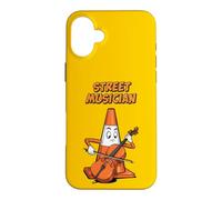 Carcasa para iPhone 16 Plus Tráfico Cono Calle Músico Improvisación Urbano Divertido Arte