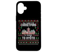 Carcasa para iPhone 16 Plus Travel To Kyoto Japón Pagoda Christmas Ugly Xmas Sweater