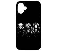 Carcasa para iPhone 16 Plus Tres Monos sabios | Arte de la Plantilla - Speak See Hear No Evil