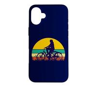 Carcasa para iPhone 16 Plus Triciclo Adulto Silueta Horizonte Mujer Andar en Bicicleta