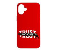 Carcasa para iPhone 16 Plus Trust No One Cool Motivational Illustration Graphic Quotes
