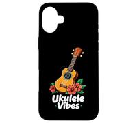 Carcasa para iPhone 16 Plus Ukelele Vibes Hibisco Cartoon Uke Art