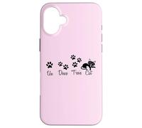 Carcasa para iPhone 16 Plus Un Deux Trois Cat Divertido Profesor Francés Diciendo Amante del Idioma