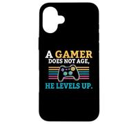 Carcasa para iPhone 16 Plus Un Gamer no envejece Sube de Nivel lujuria Gaming