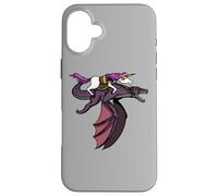 Carcasa para iPhone 16 Plus Unicornio Monta Dragón Divertido Fantasía Mítico Niños Niñas
