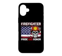 Carcasa para iPhone 16 Plus US Firefighter Pride and Honor American Flag Fireman