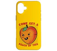 Carcasa para iPhone 16 Plus Ven a Obtener melocotón de Este Divertido Juego de Palabras de Frutas Kawaii