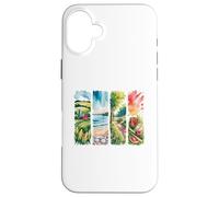 Carcasa para iPhone 16 Plus Verano al Aire Libre Acuarela escenas Granja Playa Parque