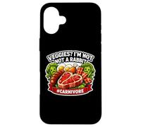 Carcasa para iPhone 16 Plus Verduras, no Soy un Conejo carnívoro, Amante de la Dieta, carnívoro