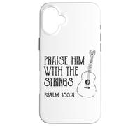 Carcasa para iPhone 16 Plus Verso de la Biblia para guitarristas Cristianos