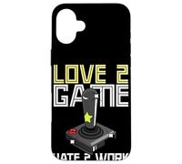 Carcasa para iPhone 16 Plus Vieja Escuela Adulto Gamer Amor 2 Juego Odio 2 Trabajo