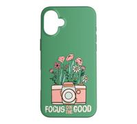 Carcasa para iPhone 16 Plus Vintage Focus On The Good Wildflower Camera Happy Thoughts