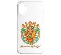 Carcasa para iPhone 16 Plus Vintage Hawaiano Hula Bailarina Aloha Tropical Island Luau Girl