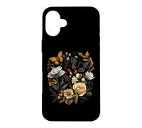 Carcasa para iPhone 16 Plus Vintage Pressed Flowers Butterflies Floral Boho Wildflowers