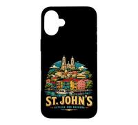 Carcasa para iPhone 16 Plus Vintage St Johns Antigua y Barbuda Viaje Monumento Regalo