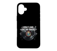 Carcasa para iPhone 16 Plus Vinyl Record Collector Spin It Loud Love The Crackle