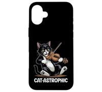 Carcasa para iPhone 16 Plus Violín Gato Música Clásica Violinista Gatito Violinista