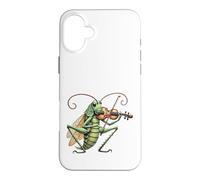 Carcasa para iPhone 16 Plus Violinista Saltamontes músico Regalo para Hombres, Mujeres y niños