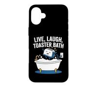 Carcasa para iPhone 16 Plus Vivir, reír, Tostadora Baño -Fun Diciendo Novedad Sarcástica Meme