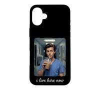 Carcasa para iPhone 16 Plus Vivo Aquí Ahora Médico Residente Café Humor